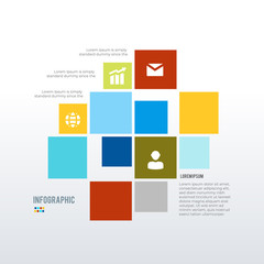 Frames infographic template design with icons. Business concept infograph with 4 options, steps or processes. Vector visualization can be used for workflow layout, diagram, annual report, web