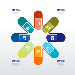 Abstract nails infographic template design. Business concept infograph with 8 options, steps or processes. Vector visualization can be used for workflow layout, diagram, annual report, web