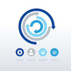 Rounded arrow process infographic template design. Business concept infograph with 4 options, steps or processes. Vector visualization can be used for workflow layout, diagram, annual report, web