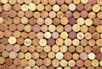 Abstract background of old wine corks