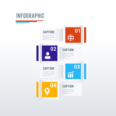 Informational infographic template design. Business concept infograph with 4 options, steps or processes. Vector visualization can be used for workflow layout, diagram, annual report, web