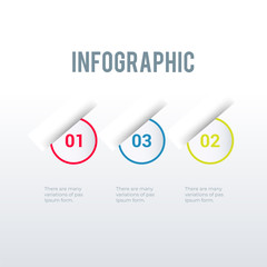 infographic template design. Business concept infograph with 3 options, steps or processes. Vector visualization can be used for workflow layout, diagram, annual report, web