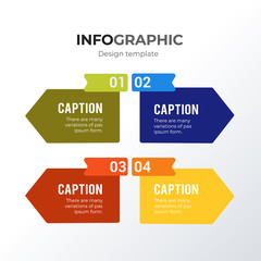 Informational arrows infographic template design. Business concept infograph with 4 options, steps or processes. Vector visualization can be used for workflow layout, diagram, annual report, web