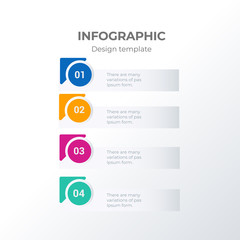 Informational infographic template design. Business concept infograph with 4 options, steps or processes. Vector visualization can be used for workflow layout, diagram, annual report, web