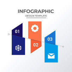 Abstract infographic template design. Business concept infograph with 3 icons, options, steps or processes. Vector visualization can be used for workflow layout, diagram, annual report, web