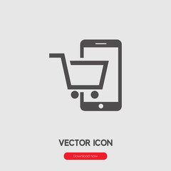 Online shopping icon vector sign symbol. Online store symbol.