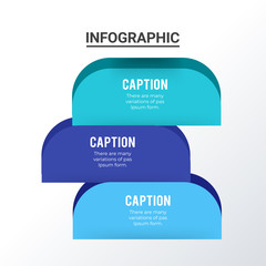 Blue infographic template design. Business concept infograph with 3 options, steps or processes. Vector visualization can be used for workflow layout, diagram, annual report, web