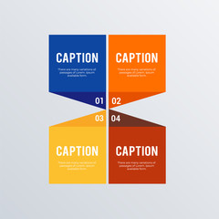 Informational infographic template design. Business concept infograph with 4 options, steps or processes. Vector visualization can be used for workflow layout, diagram, annual report, web