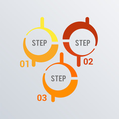 Rounded infographic template design. Business concept infograph with 3 options, steps or processes. Vector visualization can be used for workflow layout, diagram, annual report, web