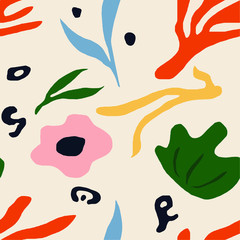 scandinavian floral pattern with pastel cool colors nordic design 