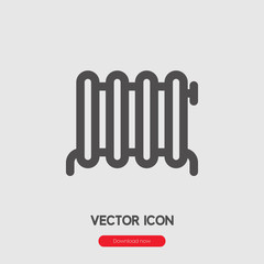 Heater icon vector. Linear style sign for mobile concept and web design. Heater symbol illustration. Pixel vector graphics - Vector.
