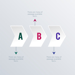 Arrow process infographic template design. Business concept infograph with 3 options, steps or processes. Vector visualization can be used for workflow layout, diagram, annual report, web