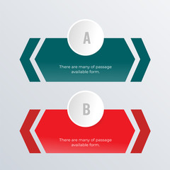 Arrow list infographic template design. Business concept infograph with 2 options, steps or processes. Vector visualization can be used for workflow layout, diagram, annual report, web