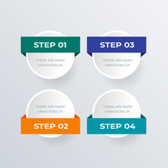 Informational infographic template design. Business concept infograph with 4 options, steps or processes. Vector visualization can be used for workflow layout, diagram, annual report, web