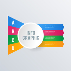 Arrow infographic template design. Business concept infograph with 4 options, steps or processes. Vector visualization can be used for workflow layout, diagram, annual report, web