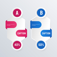 Informational infographic template design. Business concept infograph with 2 options, steps or processes. Vector visualization can be used for workflow layout, diagram, annual report, web