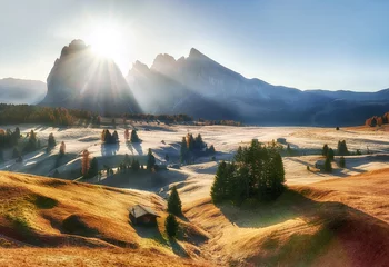 Fototapete Dolomiten Seiser Alm in den italienischen Dolomiten