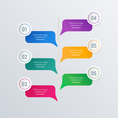 Timeline infographic template design. Business concept infograph with 6 options, steps or processes. Vector visualization can be used for workflow layout, diagram, annual report, web