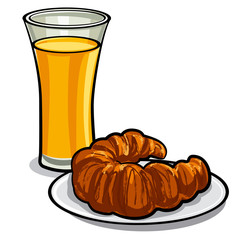  juice and croissant