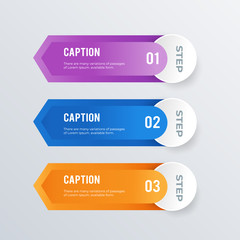 Obraz premium List arrow infographics template design. Business concept infograph with 3 options, steps or processes. Vector visualization can be used for workflow layout, diagram, annual report, web