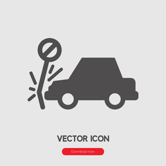 Crash icon vector sign symbol.  Accident vector.