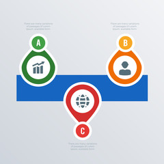Rounded infographic template design. Business concept infograph with 3 options, steps or processes. Vector visualization can be used for workflow layout, diagram, annual report, web