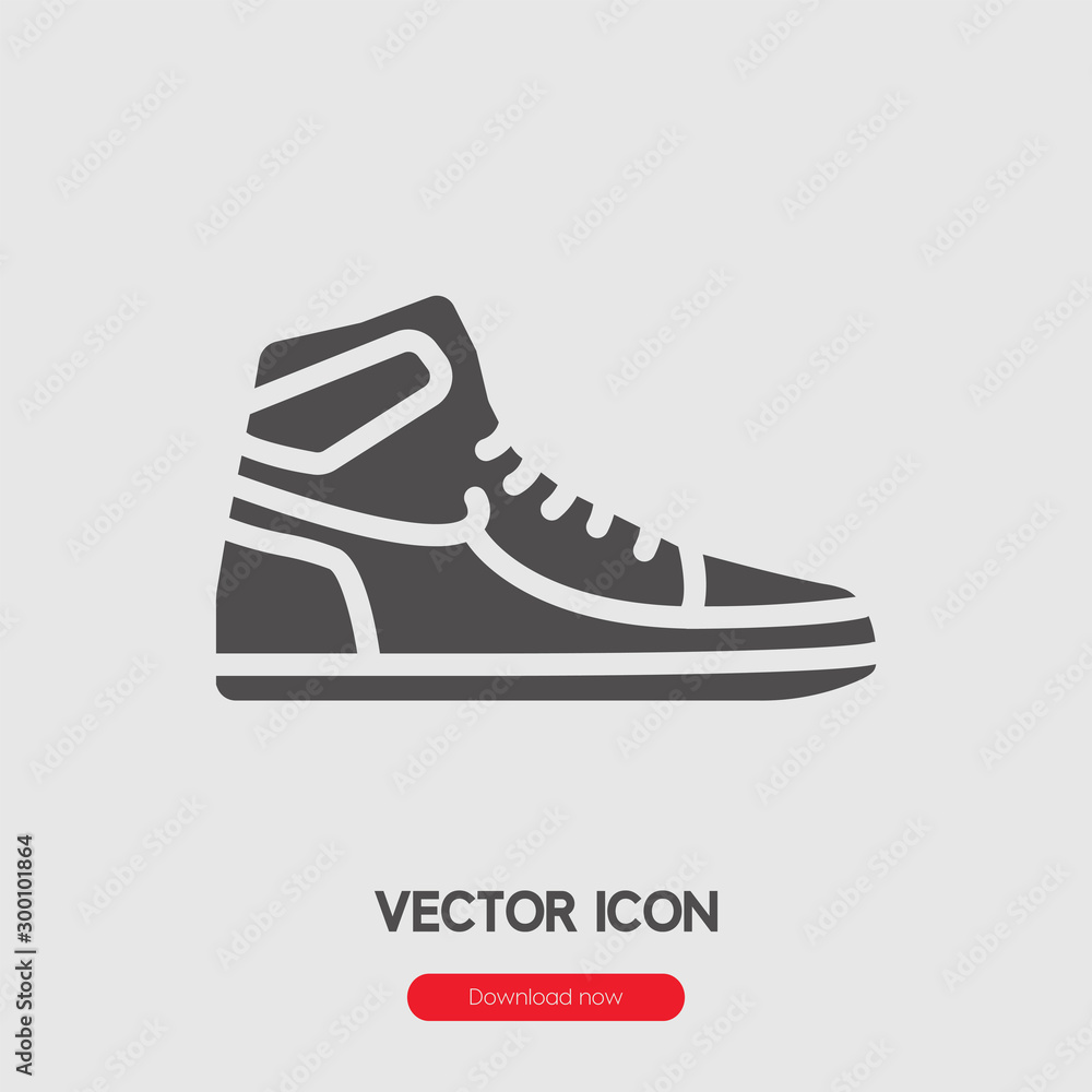 Poster sneakers icon vector. linear style sign for mobile concept and web design. sneaker symbol illustrati