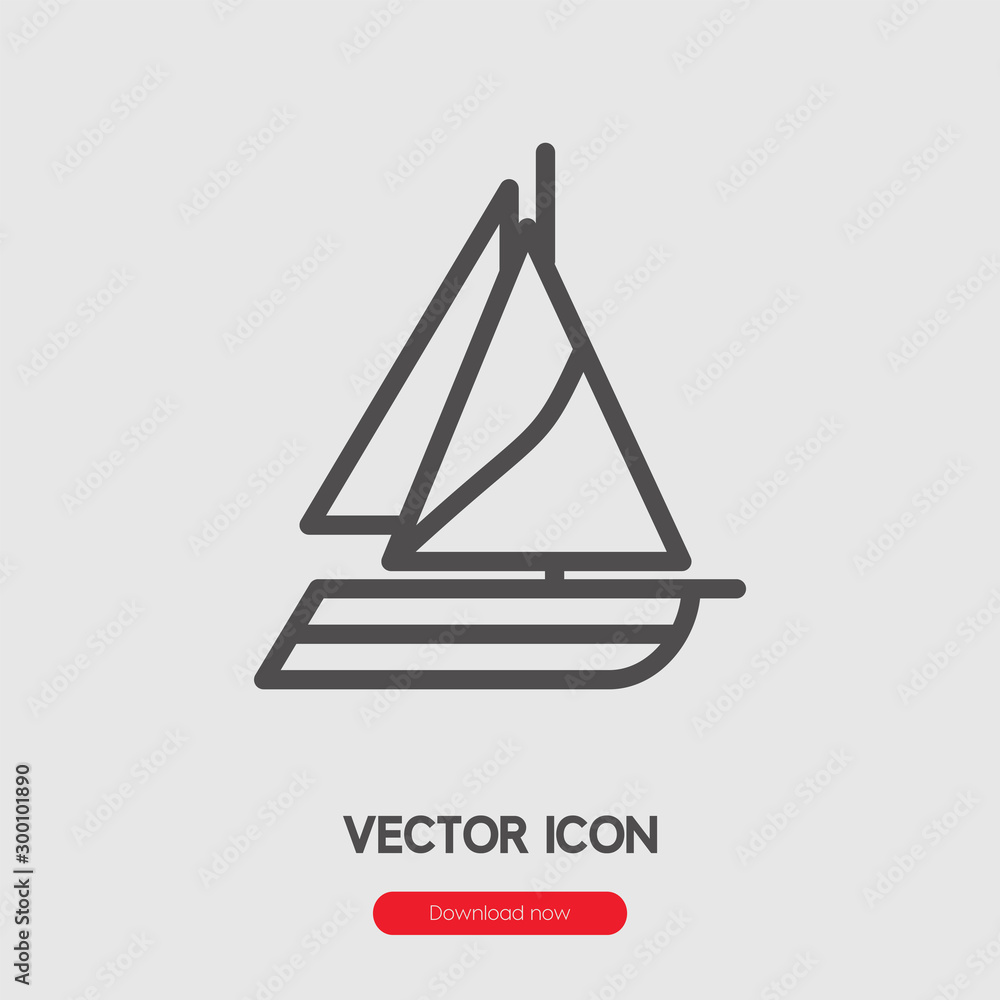 Poster ship icon vector. linear style sign for mobile concept and web design. ship symbol illustration. pix