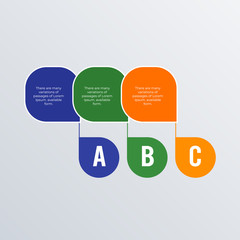 Informational infographic template design. Business concept infograph with 3 options, steps or processes. Vector visualization can be used for workflow layout, diagram, annual report, web