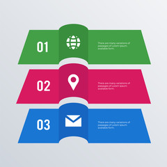 Visualized Numbers list infographic template design. Business concept infograph with 3 options, steps or processes. Vector visualization can be used for workflow layout, diagram, annual report, web