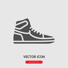 sneakers icon vector. Linear style sign for mobile concept and web design. sneaker symbol illustration. Pixel vector graphics - Vector.	