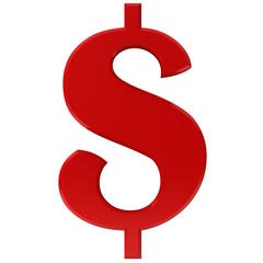 dollar sign red 3d symbol