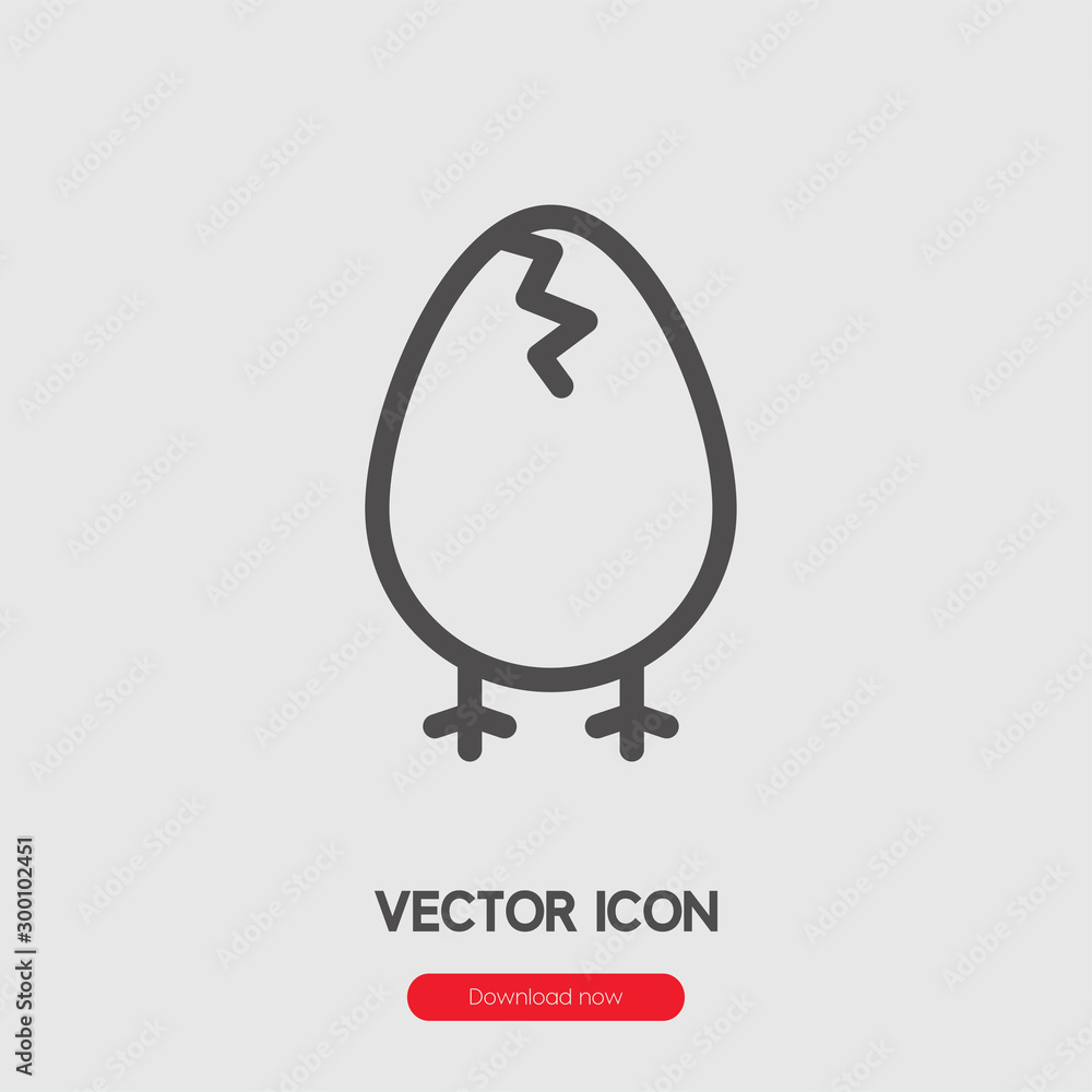 Poster chick icon vector. linear style sign for mobile concept and web design. chicken symbol illustration.