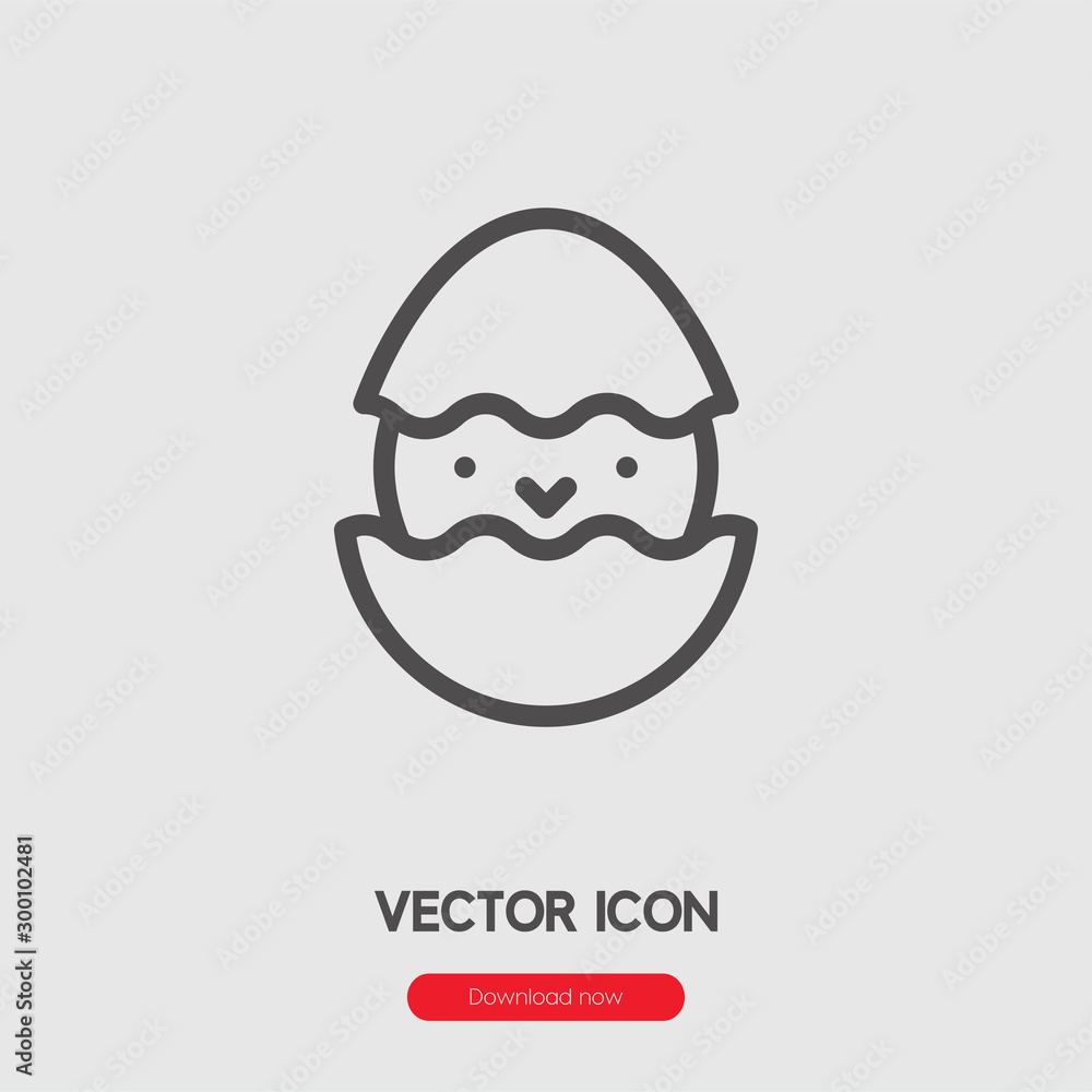 Poster chick icon vector. linear style sign for mobile concept and web design. chicken symbol illustration.