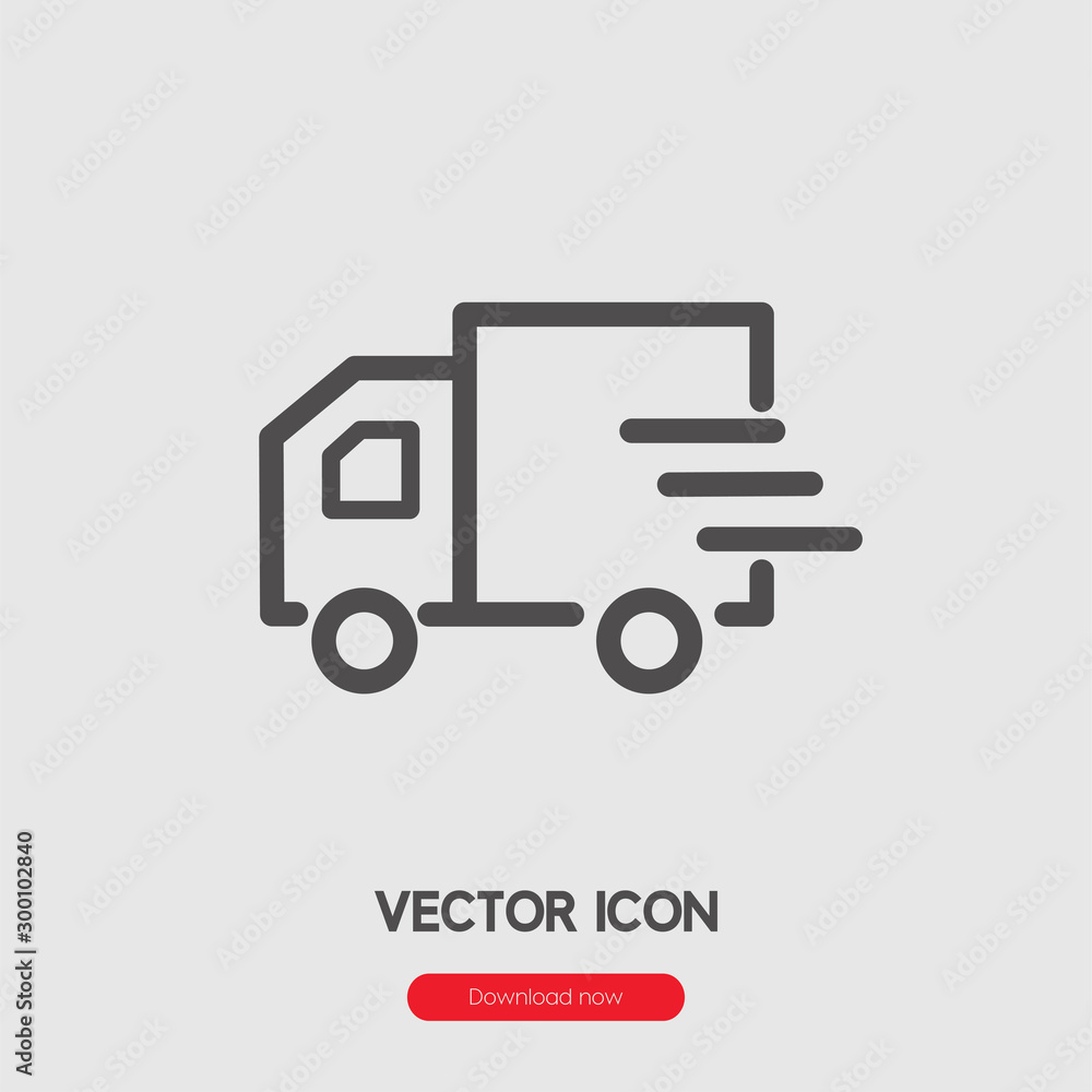 Poster fast delivery icon vector. linear style sign for mobile concept and web design. fast delivery symbol