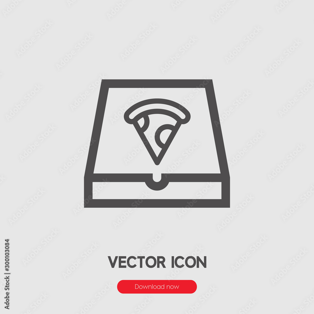 Poster pizza box icon vector. linear style sign for mobile concept and web design. pizza box symbol illustr
