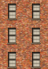 building house front with windows 