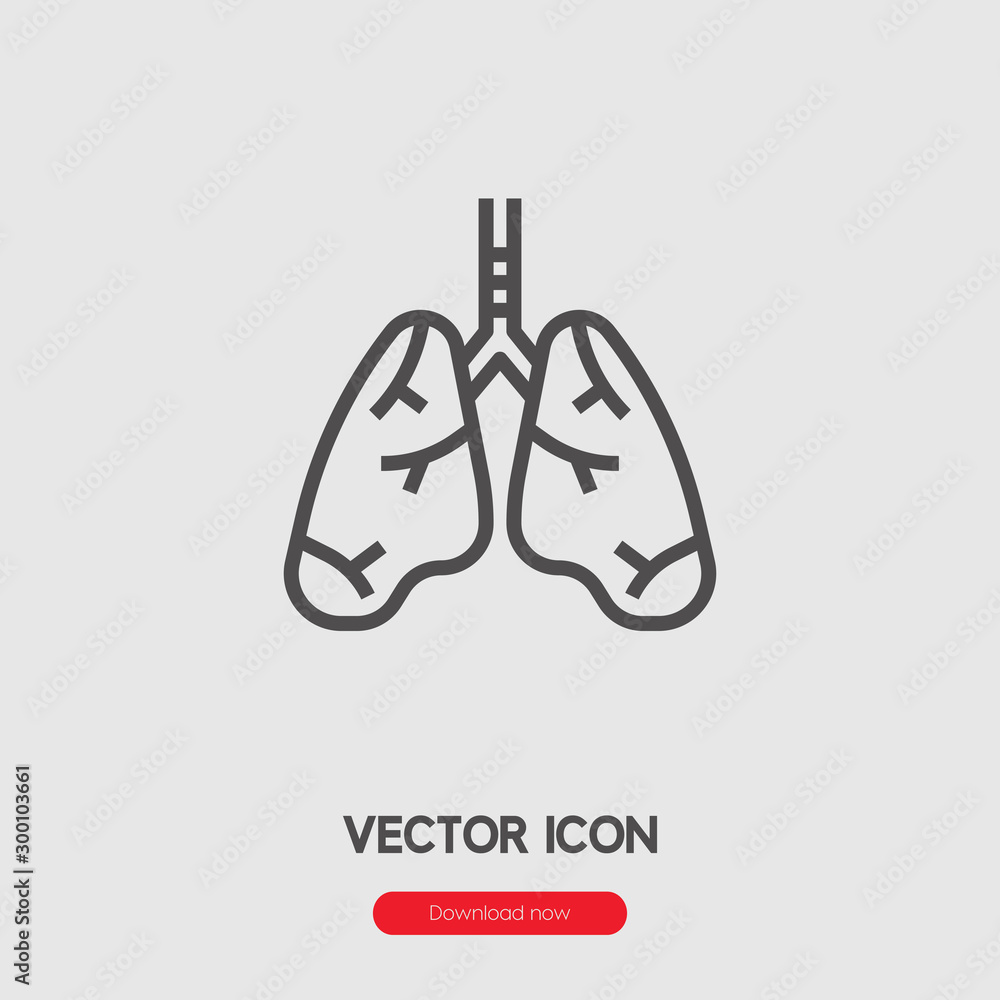 Poster lung icon vector. linear style sign for mobile concept and web design. lung symbol illustration. pix