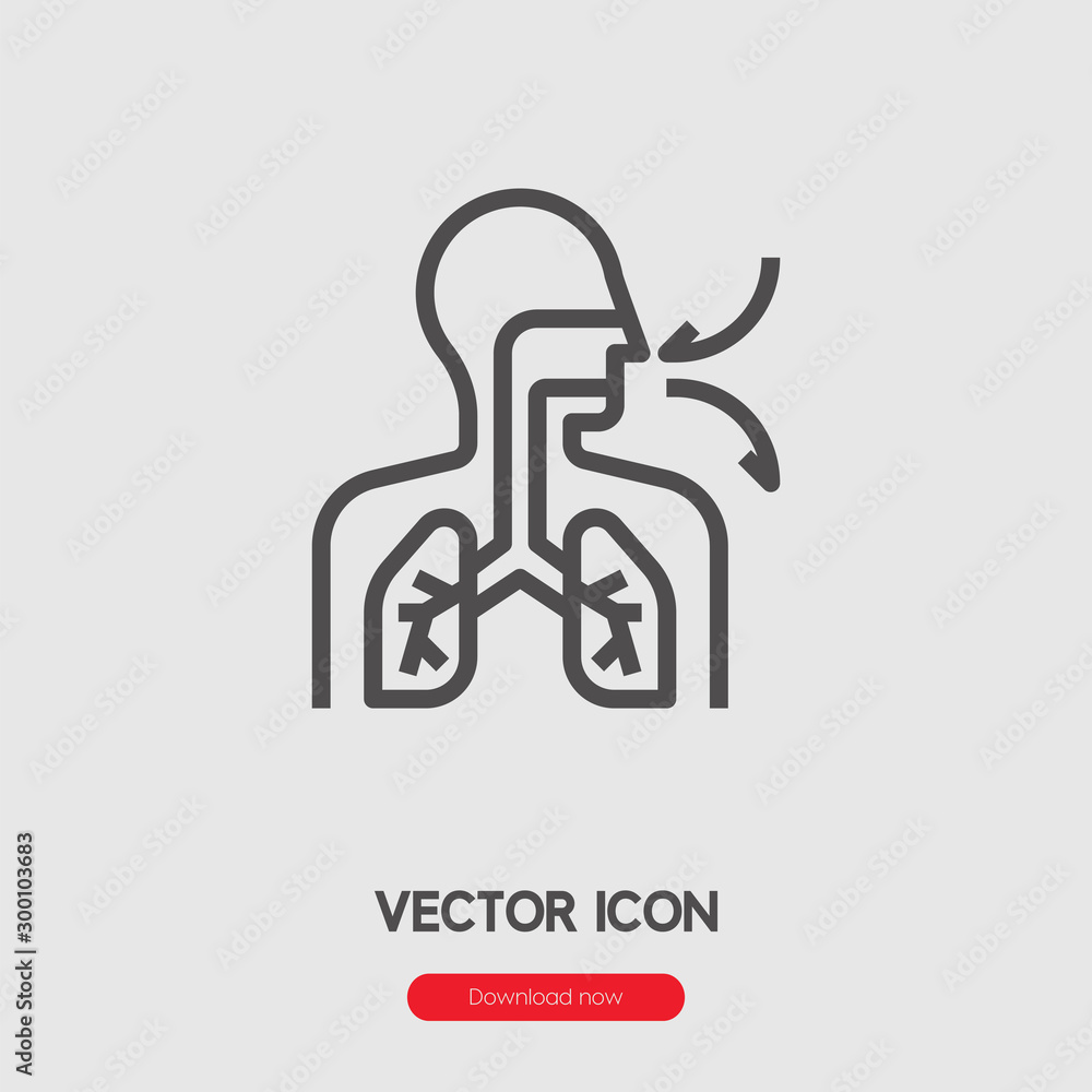 Poster breath icon vector. linear style sign for mobile concept and web design. breath symbol illustration.
