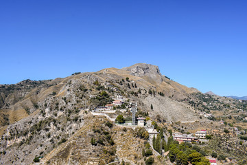 View over the Sicilian mountains in Italy