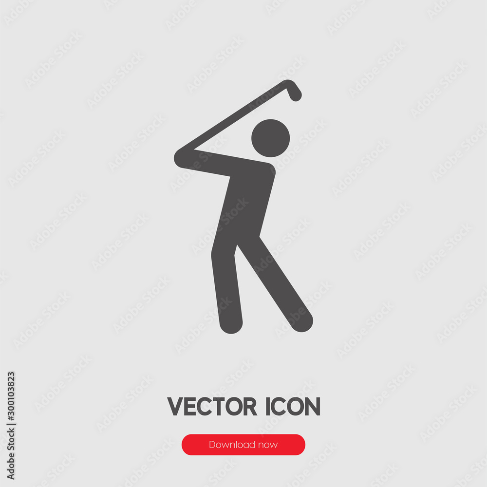 Poster golf player icon vector. linear style sign for mobile concept and web design. golfer symbol illustra