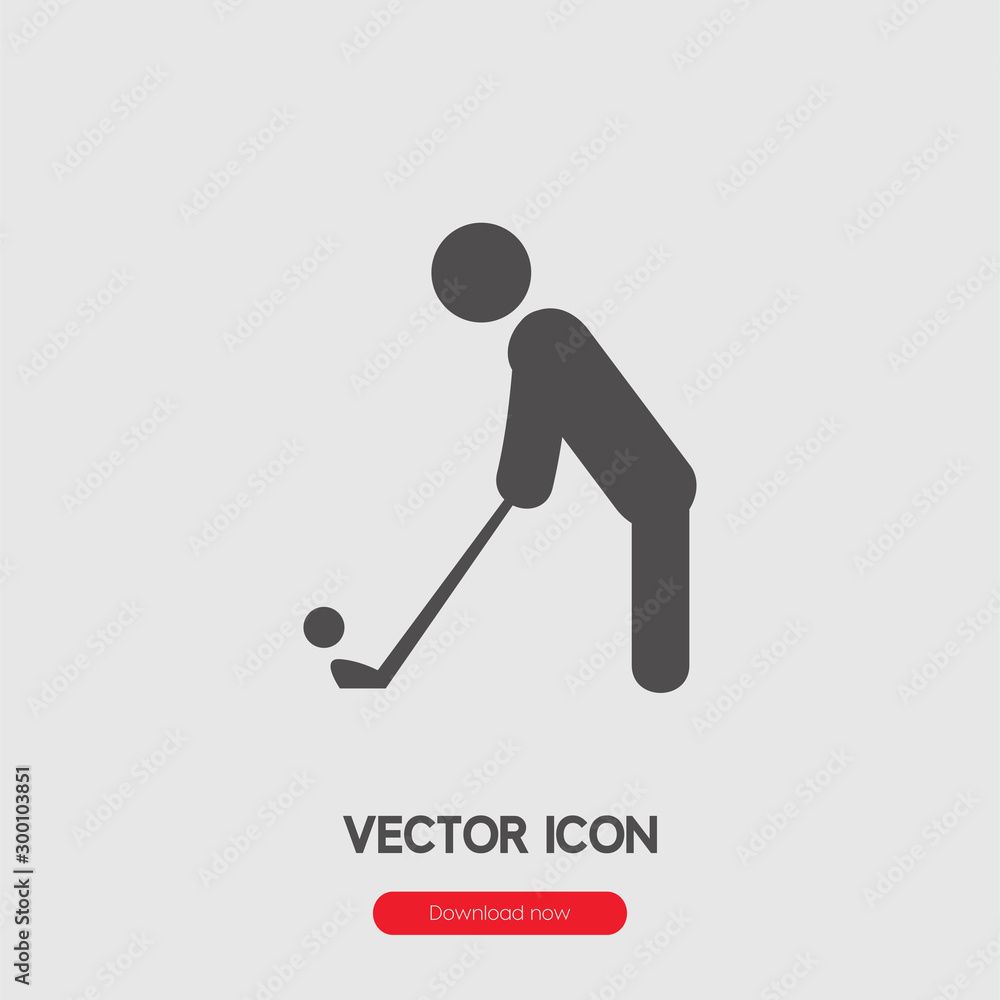 Poster golf player icon vector. linear style sign for mobile concept and web design. golfer symbol illustra