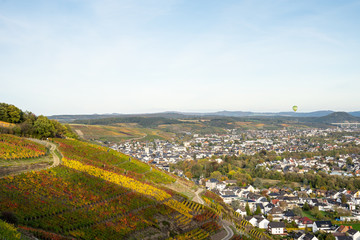 Fototapeta na wymiar Indian summer on the red wine trail in the Ahr valley