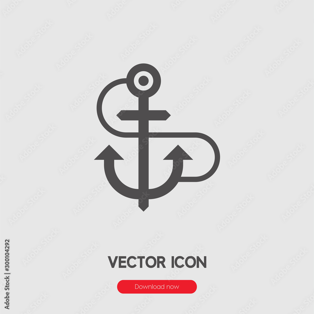 Poster anchor icon vector. linear style sign for mobile concept and web design. anchor symbol illustration.