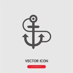 Anchor icon vector. Linear style sign for mobile concept and web design. Anchor symbol illustration. Pixel vector graphics - Vector.	