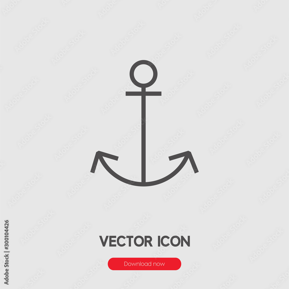 Poster anchor icon vector. linear style sign for mobile concept and web design. anchor symbol illustration.