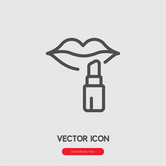 Make-up icon vector. Linear style sign for mobile concept and web design. Make-up symbol illustration. Pixel vector graphics - Vector.	