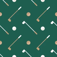 Foto auf Acrylglas Sport theme seamless pattern, ornament of golf club and golf ball © Mitya Korolkov