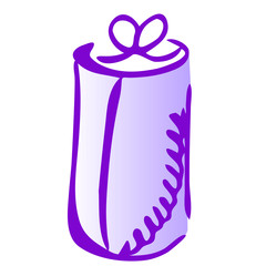 Illustration of cylinder gift icon on white background