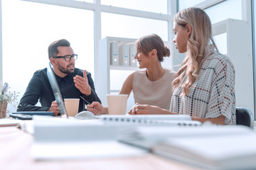 business team discussing the new project at the meeting